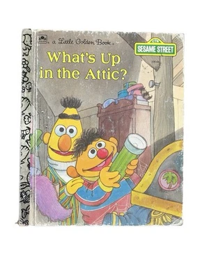 Vintage A Little Golden Book 1987 Sesame Street What’s Up In The Attic HC 108-64 - Image 1 of 4