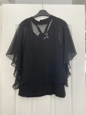 Black Batwing Sleeved Top From Coast Size UK 12 - Image 1 of 3