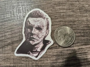Michael Myers Aufkleber Halloween Horror Free USA S&H Gesichtsmaske Kopf schwarz & weiß - Bild 1 von 3