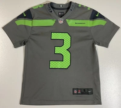 Серая футболка Seattle Seahawks Рассела Уилсона для мальчиков размер S короткий рукав NFL NIke - Изображение 1 из 4