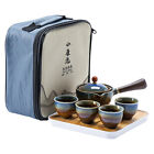 1 set of Ceramic Travel Teapot Set Kung Fu Tea Set Kit Portable Ceramic