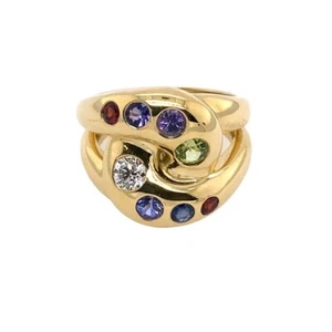 Grandma's Birthstone Ring, Set With 8 Stones In 18ct Yellow Gold - Picture 1 of 7
