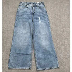 ON 34TH Jeans Women 16/33 Blue High Rise Wide Leg Stretch Denim Skater Y2K - Picture 1 of 13