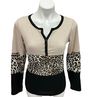 Top Sin Límites Junior Mujer Mediano Henley Estampado Animal Mixto Scrunchie Tostado Foto 1 de 4