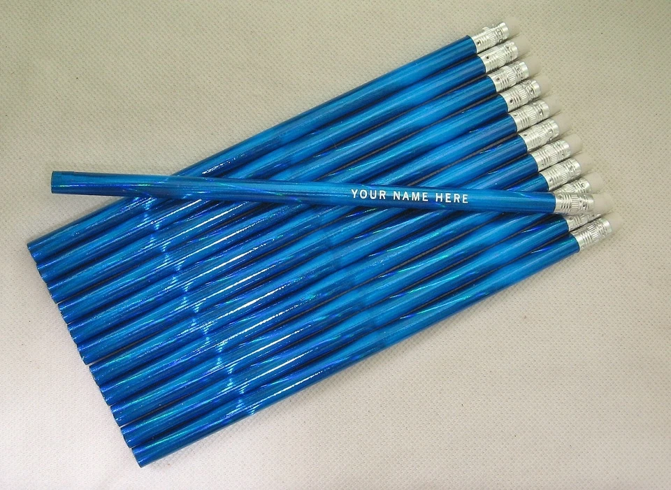 12 lápices personalizados deslumbrantes "holgráficos en espiral"  Foto 1 de 1