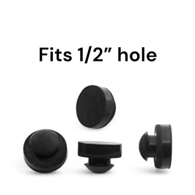 Large Rubber Push-in Ridged Stem Bumpers 1" Diam - Feet - Fits 1/2" Hole - Image 1 of 4