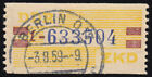 25-L Dienst-B, Billet blau auf gelb, gestempelt
