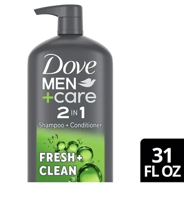 Шампунь и кондиционер Dove Men+Care Daily 2 в 1 свежий и чистый, 31 унция - Изображение 1 из 3