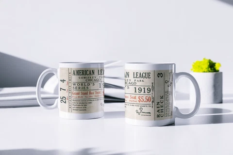 MLB 1919 World Series Ticket Black Sox  White Ceramic Coffee Mug 11oz New Cover