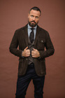 Vintage 70S Men?S Brad Whitney Custom Made Brown Suede Leather Blazer Coat Jacke