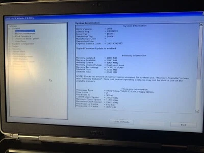 Genuine OEM Dell Latitude E6430s 14" i5-3320M @ 2.60GHz 4GB RAM,HDD: 250GB # 05 - Image 1 of 4