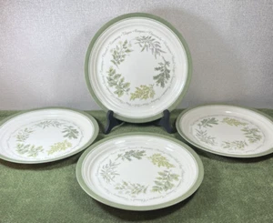 Corelle THYMELESS HERBS Set of 4 Dinner Plates Beige w/ Green Band, Herb Names - Picture 1 of 6