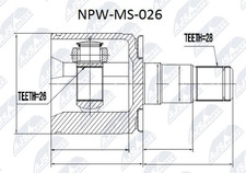 NPW-MS-026 NTY joint set, drive shaft for MITSUBISHI