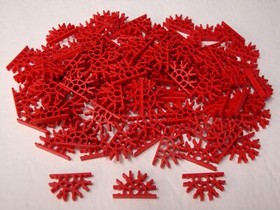 100 MICRO KNEX Red Connectors Mini K'nex Parts / Pieces Lot