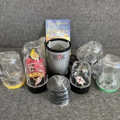 Magic Bullet Blender MB1001 Bundle Cups Blades Lids Colored Rings Tested - Image 1 of 4