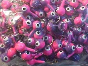 100 NUEVOS CABEZALES DE PLANTILLA FLOTANTES WALLEYE 1/4 TALLA 2 GANCHOS PLANTILLAS púrpura/rosa ESPUMA - Imagen 1 de 2