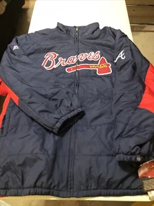 VTG NWT Atlanta Braves Majestic Jacket Fleece Lined 5xl Ulta Rare VF E System - Picture 1 of 9