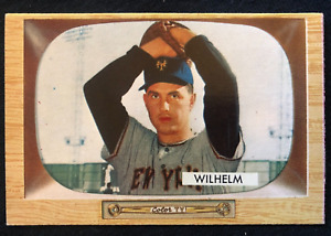 1955 Bowman Baseball Card  *SET BREAK* Hoyt Wilhelm #1 Ex Range BV $150 CF