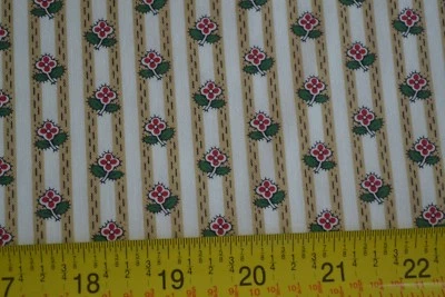 By 1/2 Yd Red & Green Floral on Gold & Cream, Northcott/In the Beginning, N1137 - Image 1 of 4
