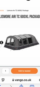 Vango Lismore Air TC 600 XL tent navy blue only used once - Picture 1 of 2