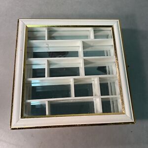Vintage Small Wall Glass Wood Curio Display Cabinet for Miniatures 9” X 9”