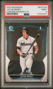 2023 Bowman Chrome Prospects BCP108 Jacob Berry Rookie RC PSA 9 Mint - Picture 1 of 2