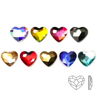 Arte en uñas 3D de moda coreana con diamantes de imitación corazón respaldo plano piedras de cristal Foto 1 de 4