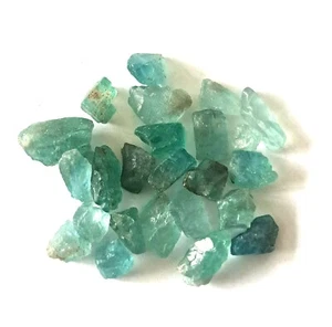 10pcs Natural Apatite Rough Marine Green Colour, Freeform Facet Grade Gemstones - Picture 1 of 5