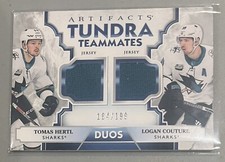 2019-20 Artifacts Tundra Teammates Duos Jersey Tomas Hertl+Logan Couture 184/199