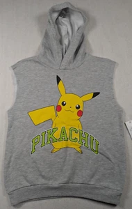 Pokemon - Pikachu - Kids - Sleveless Sweat Hoodie Sweatshirt Gray - Size: L - Picture 1 of 15