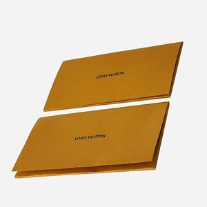 Louis Vuitton 2 Large Empty Orange Envelope Receipt Holders  9’’x 4.5’’