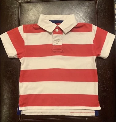 Camisa polo a rayas rojas y blancas Kitestrings by Hartstrings talla 5 para niños Foto 1 de 3