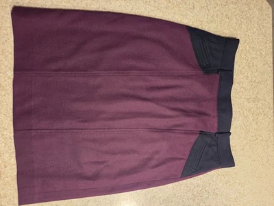 Mujer ETCETERA FALDA MIDI ACENTO NEGRO BORGOÑA, forrada, talla 6, PERFECTA Foto 1 de 4