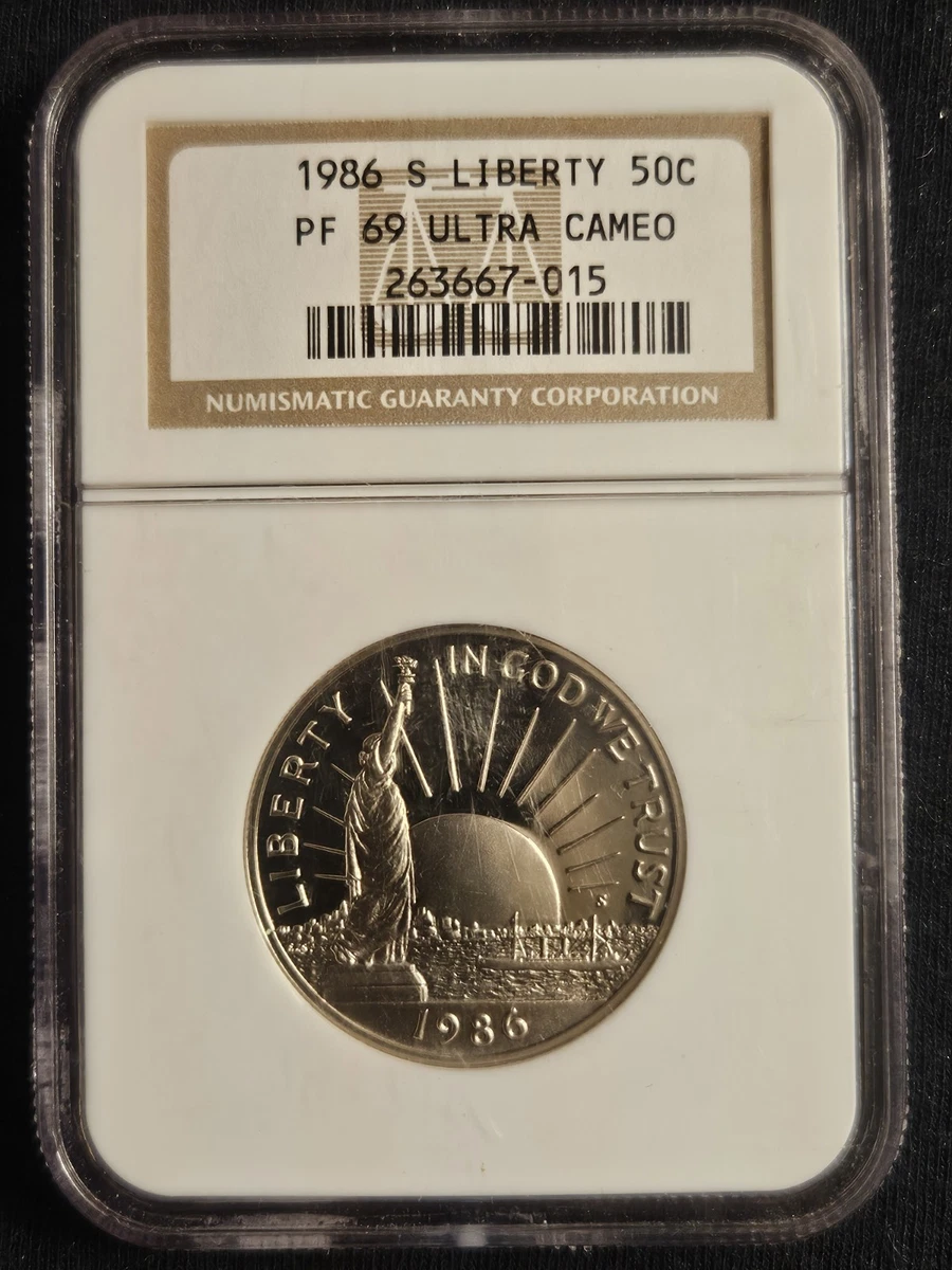 1986 S 自由の女神 シルバー プルーフ PF69 ウルトラ カメオ 記念 1986-S Proof Silver Eagle NGC PF69 Ultra Cameo Coin AR215