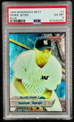 Bowman's Best Derek Jeter 1994 Blue Chip #2 PSA 6 EX-MT HOF Yankees Foto 1 de 2