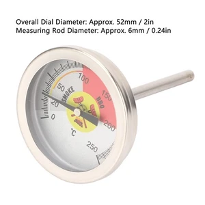 Oven Temperature Gauge M8x1 Thread Size 52mm Dial Thermometer 0-250℃ For - Picture 1 of 23
