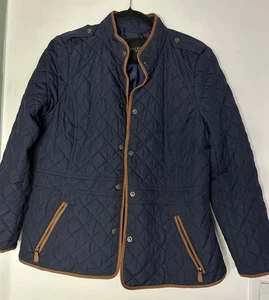 TALBOTS Daunen Stepp Puffer Jacke Navy Blau Gr. Damen Petite Large PL Preppy - Bild 1 von 9
