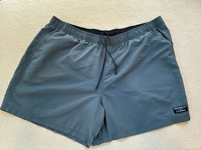 LL Bean Men's Swim Trunks Dust Blue, Navy Inner Nylon Mesh, Pockets, Size XXL - Image 1 of 4