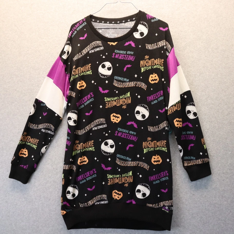 Disney Nightmare Before Christmas Sleepwear Womens Small Pajama Long Sleeve