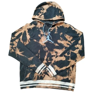 Nike Jordan Jumpman Sweatshirt Mens Tag M Black Hoodie Acid Wash Tie Dye - Picture 1 of 13