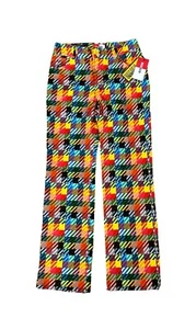 Pantalones de mezclilla para mujer Bruce Glen Love Check multicolor a cuadros a rayas destellos talla 14 nuevos - Imagen 1 de 8