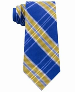 Corbata para hombre Tommy Hilfiger amarillo azul Vincent a cuadros delgada seda 69 579 - Imagen 1 de 1