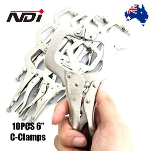 NDI 10PCS Heavy Duty Steel 6" C-Clamps Mig Welding Locking Plier Vice Grip N0106 - Picture 1 of 5