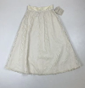 New Vtg Gunnie Sax Lace Skirt Off-White Coquette Victorian Wedding 26" Waist - Picture 1 of 5
