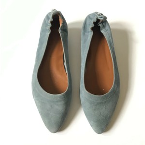 Aquatalia Pilara Pointed Toe Shoes Flats Womens 8.5 Blue Suede Weatherproof Aqua