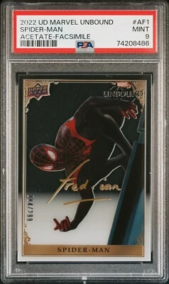 2022 UD Marvel Unbound Miles Morales Fred Ian Auto 84/299 PSA 9 Pop 1 - Image 1 of 2