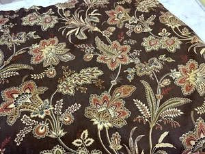 Braun Französisch Blumen Indienne Jakobin 2 Stück gefüttert Swag Volant Ellis USA sehr guter Zustand - Bild 1 von 7