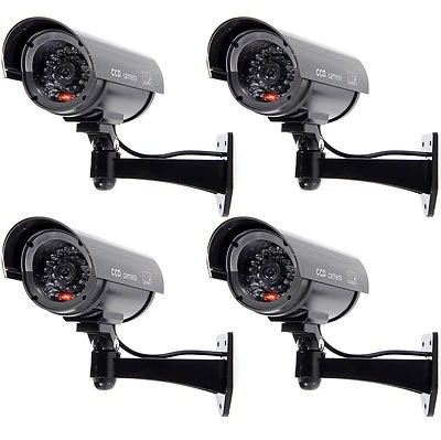 4 Pack IR Bullet Fake Dummy Surveillance Security Camera CCTV Record Light B1-4 - Image 1 of 4
