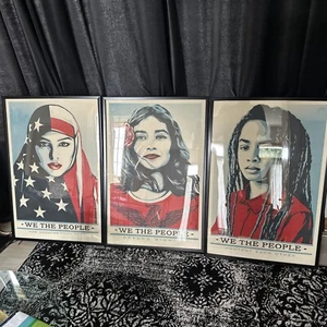 Shepard Fairey Obey WE THE PEOPLE Offset Litho Print - 3 POSTER 18" x 24" SET - Picture 1 of 5