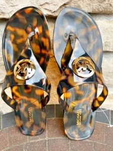 Michael Kors New Lillie Jelly Thong Sandals - Animal Print - Choose Your Size - Picture 1 of 8